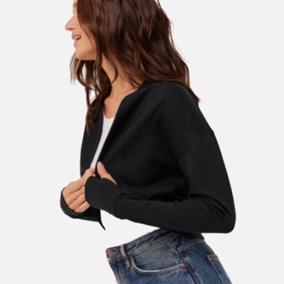 Pact Sweaters - Pact The Studio Shrug Open Front Cardio NWT Black Medium/Large Organic Cotton‎
